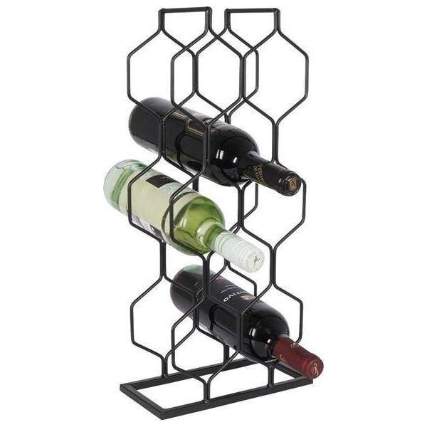 Vilde Stojak metalowy czarny wino regał szafka półka na wina 8 butelek 23x11x48 cm