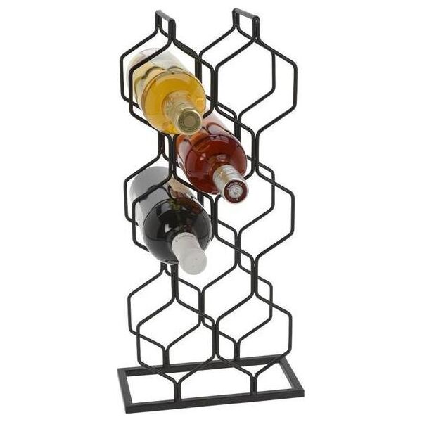 Vilde Stojak metalowy czarny wino regał szafka półka na wina 8 butelek 23x11x48 cm