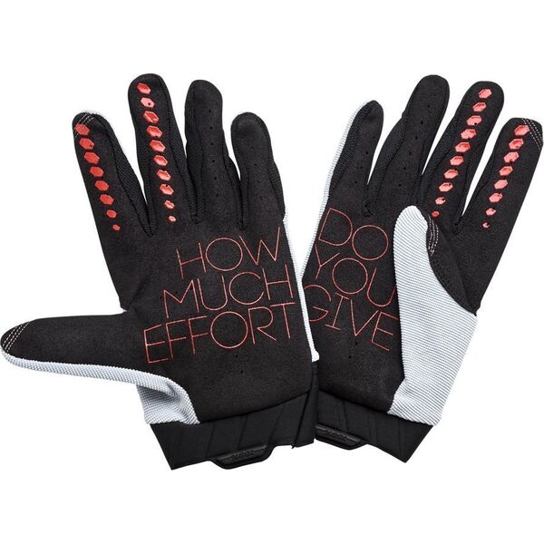 100% Rękawiczki 100% GEOMATIC Gloves Grey/Racer Red - S (długość dłoni 181-187 mm) (NEW 2022)