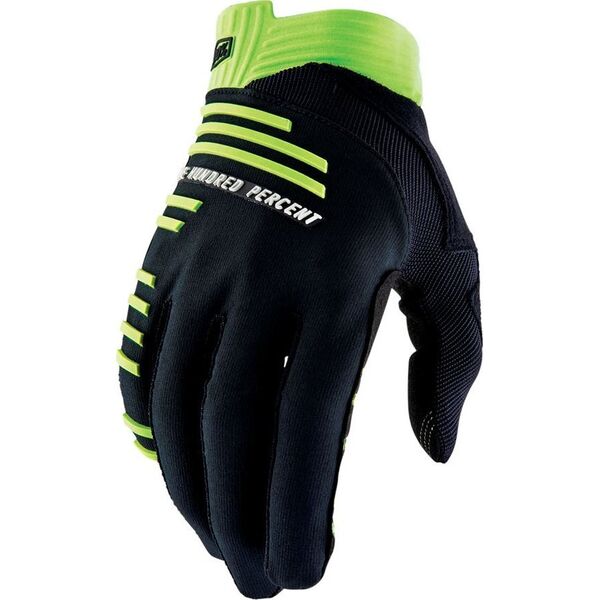 100% Rękawiczki 100% R-CORE Gloves Black Lime - M (długość dłoni 187-193 mm) (NEW 2022)