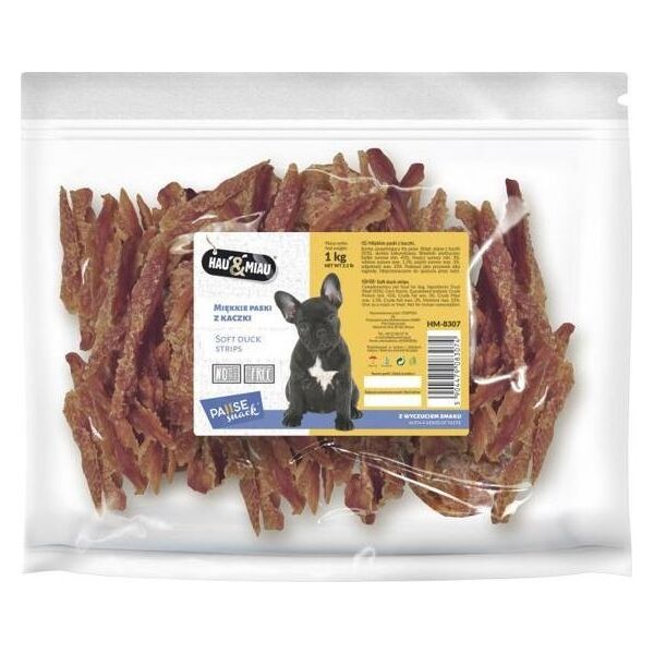 Hau&Miau Pausesnack przysmak dla psa, miękkie paski z kaczki 1kg