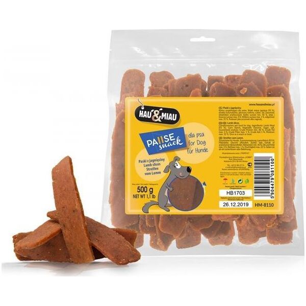 Hau&Miau Pausesnack przysmak dla psa, paski z jagnięciną 500g