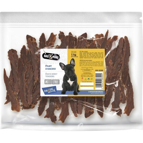 Hau&Miau Pausesnack przysmak dla psa, patyki ze skóry z kaczką 1kg