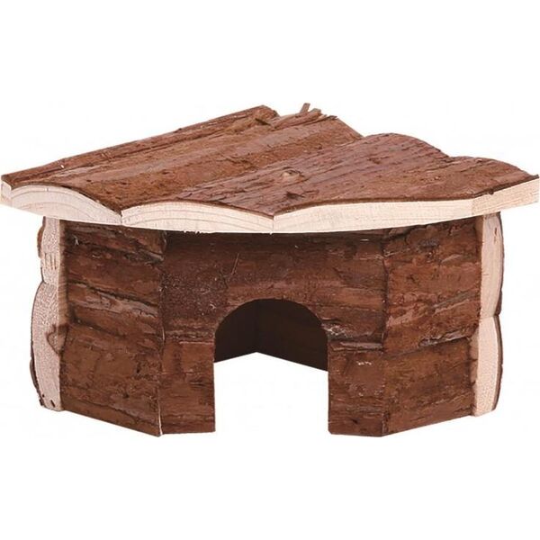 Panama Pet Domek narożny dla gryzoni, drewniany, 15x15x11cm