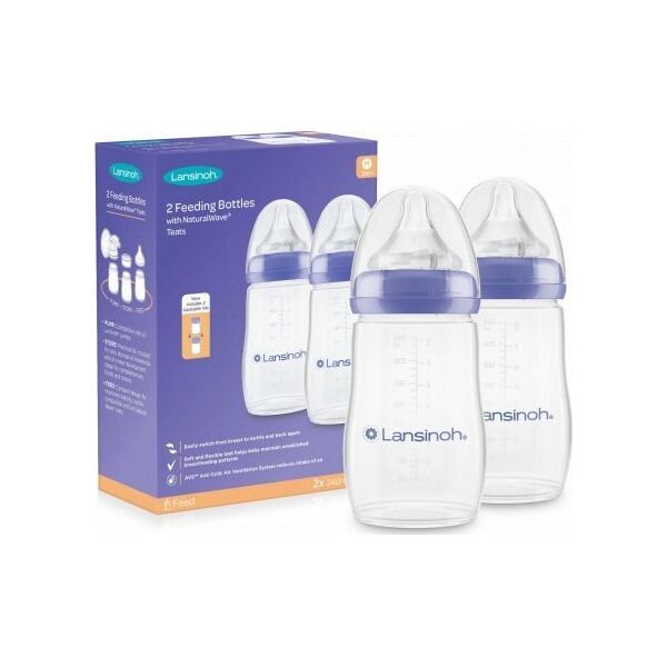 Lansinoh  Zestaw Butelka ze smoczkiem Natural Wave 240 ml (9549)