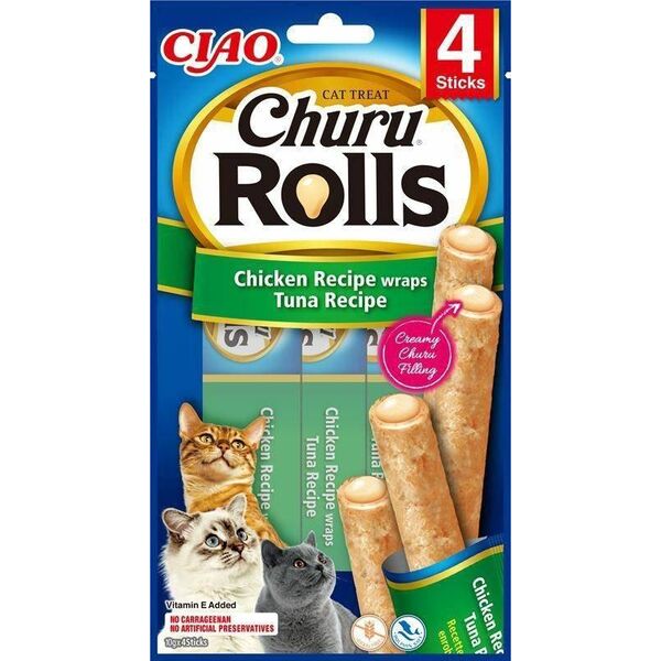 Inaba Foods Churu Rolls Chicken With Tuna 40g, przysmak dla kota