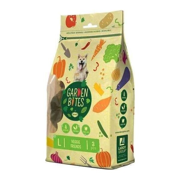 Duvo+ Garden Bites Veggie Friends Large Pounch Duże Warzywka Do Czyszczenia Zębów Op.270g