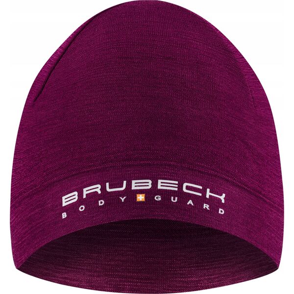 Brubeck HM10180 Czapka wełniana dwuwarstwowa unisex EXTREME WOOL śliwkowy L/XL