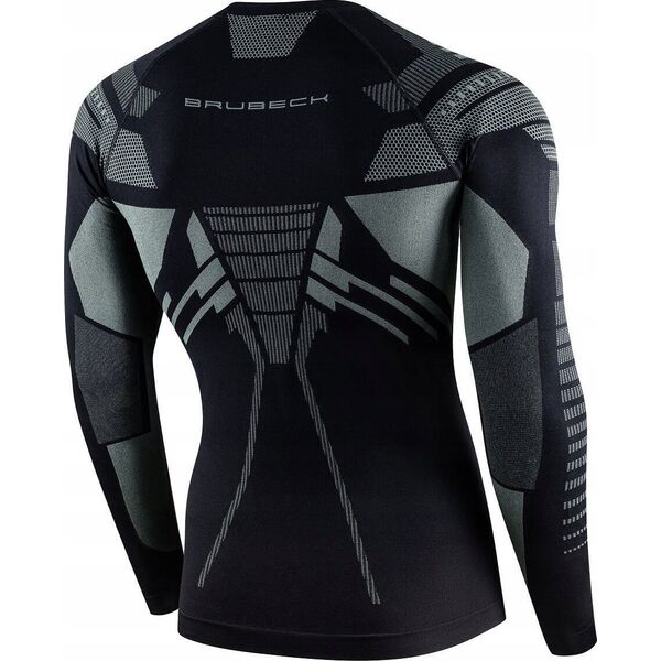 Brubeck LS15700 Bluza męska DRY czarny/grafitowy XXL