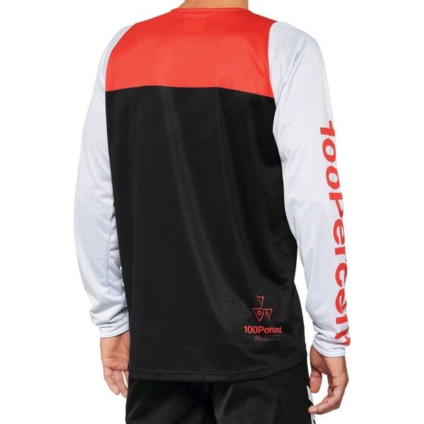 100% Koszulka męska 100% R-CORE Jersey długi rękaw black racer red roz. L (NEW 2022)