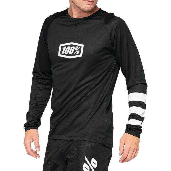 100% Koszulka męska 100% R-CORE Jersey długi rękaw black racer red roz. L (NEW 2022)