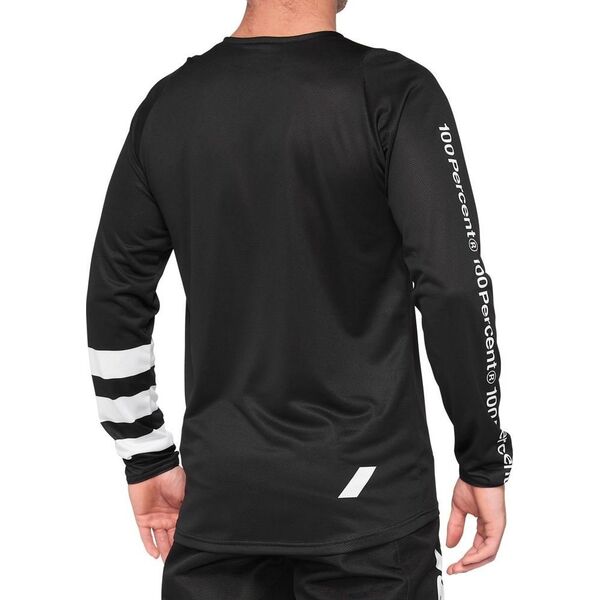 100% Koszulka męska 100% R-CORE Jersey długi rękaw black white roz. S (NEW 2022)