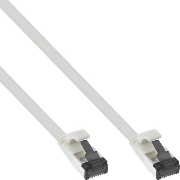 InLine InLine® Flat patch cable, U/FTP, Cat.8.1, TPE halogen free, white, 0,5m