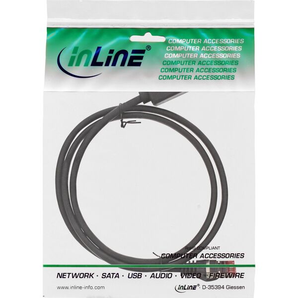 InLine InLine® Patch Cable Extension S/FTP PiMF Cat.6 250MHz copper halogen free black 0,5m