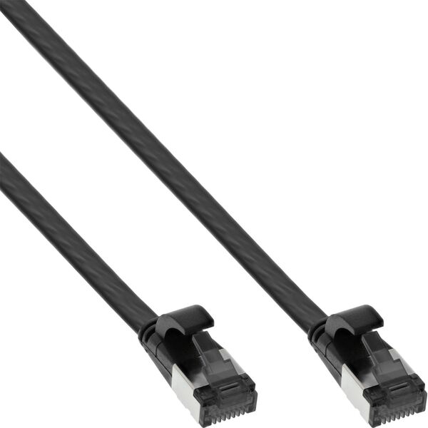 InLine InLine® Flat patch cable, U/FTP, Cat.8.1, TPE halogen free, black, 7,5m