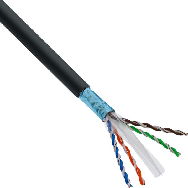 InLine InLine® Patch cable, U/UTP, Cat.6A, halogen-free, AWG23 copper, black, 60m