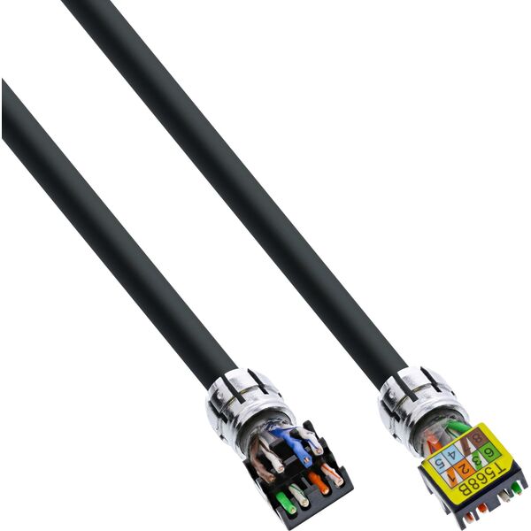 InLine InLine® Patch cable, U/UTP, Cat.6A, halogen-free, AWG23 copper, black, 60m