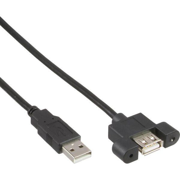 Kabel USB InLine USB-A - USB-A 0.6 m Czarny (B-33440E)