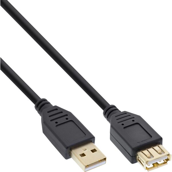 Kabel USB InLine USB-A - USB-A 1.5 m Czarny (34615S)