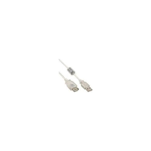 Kabel USB InLine USB-A - USB-A 1.8 m Przezroczysty (34617Q)