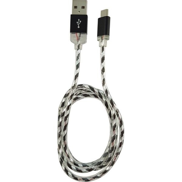 Kabel USB LC-Power USB-A - microUSB 1 m Przezroczysty (31332H)