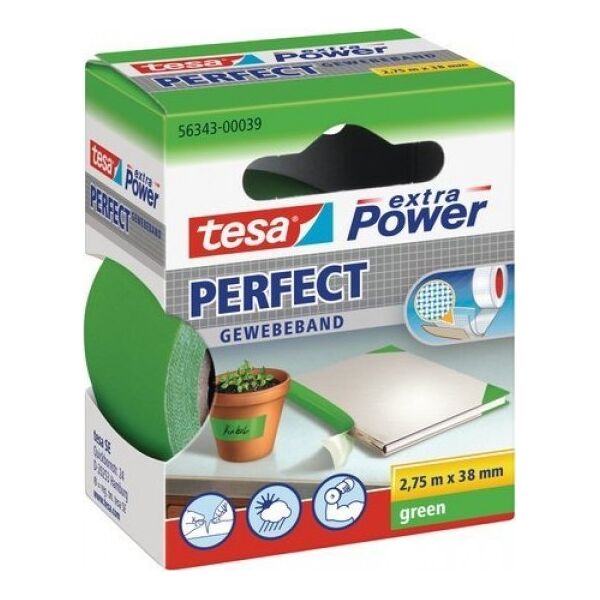 Tesa tesa extra Power Perfect Gewebeband 2,75m 38mm grün