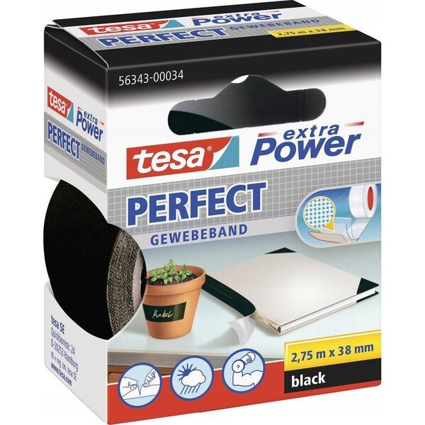Tesa tesa extra Power Perfect Gewebeband 2,75m 38mm schwarz