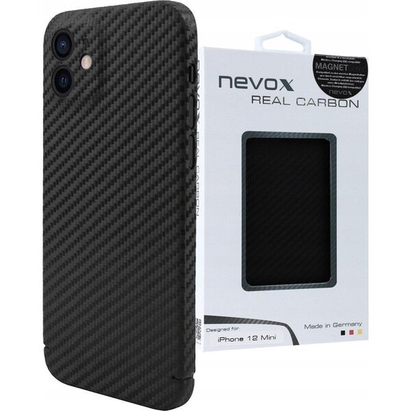 Nevox Nevox CarbonSeries Cover Magnet series etui do iPhone 12 5.4" - Czarny