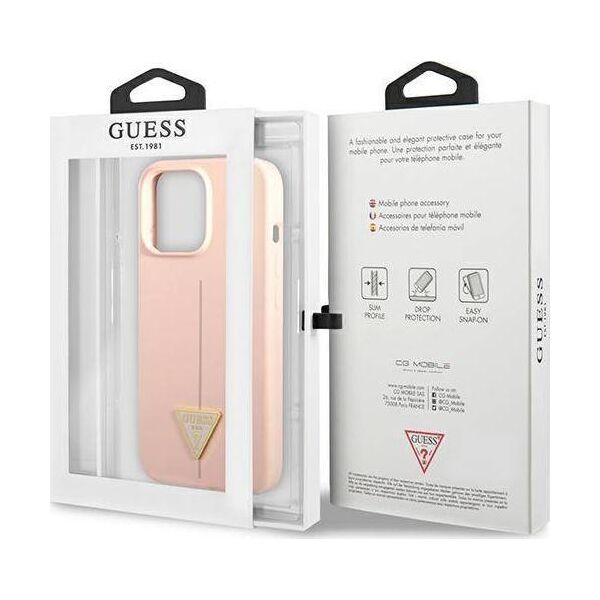 Guess Guess GUHCP13LSLTGP iPhone 13 Pro / 13 6,1" różowy/pink hardcase Silicone Triangle
