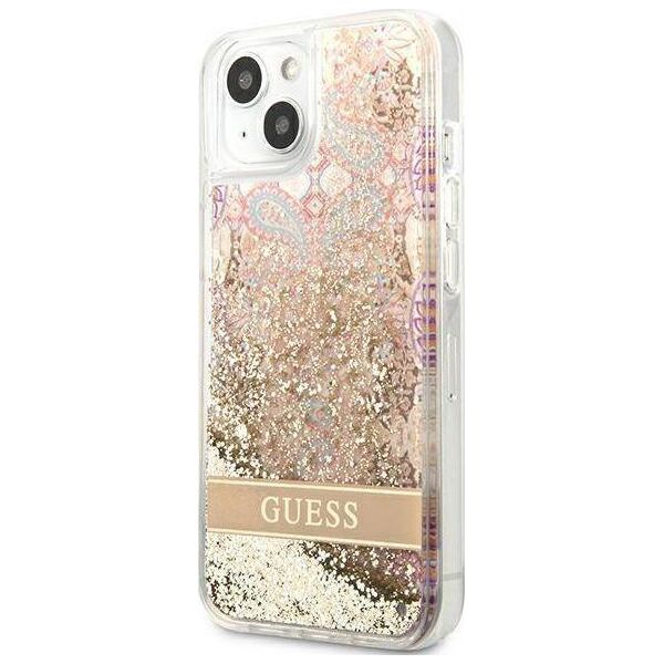 Guess Guess GUHCP13SLFLSD iPhone 13 mini 5,4" złoty/gold hardcase Paisley Liquid Glitter