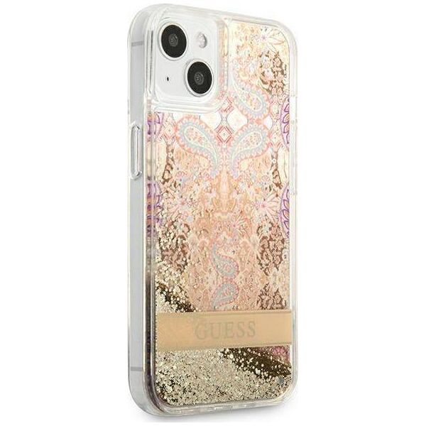 Guess Guess GUHCP13SLFLSD iPhone 13 mini 5,4" złoty/gold hardcase Paisley Liquid Glitter