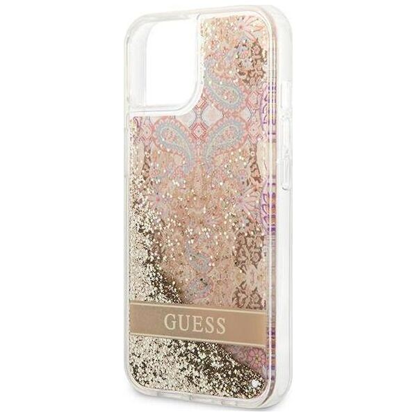 Guess Guess GUHCP13SLFLSD iPhone 13 mini 5,4" złoty/gold hardcase Paisley Liquid Glitter