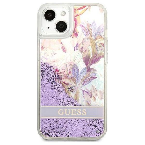 Guess Guess GUHCP13SLFLSU iPhone 13 mini 5,4" fioletowy/purple hardcase Flower Liquid Glitter
