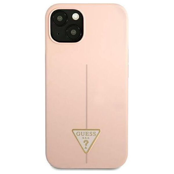 Guess Guess GUHCP13SSLTGP iPhone 13 mini 5,4" różowy/pink hardcase Silicone Triangle