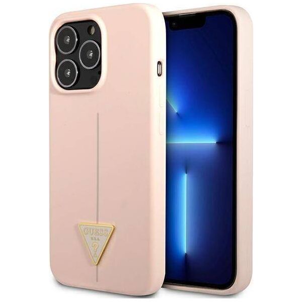 Guess Guess GUHCP13XSLTGP iPhone 13 Pro Max 6,7" różowy/pink hardcase Silicone Triangle