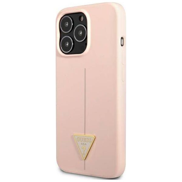 Guess Guess GUHCP13XSLTGP iPhone 13 Pro Max 6,7" różowy/pink hardcase Silicone Triangle