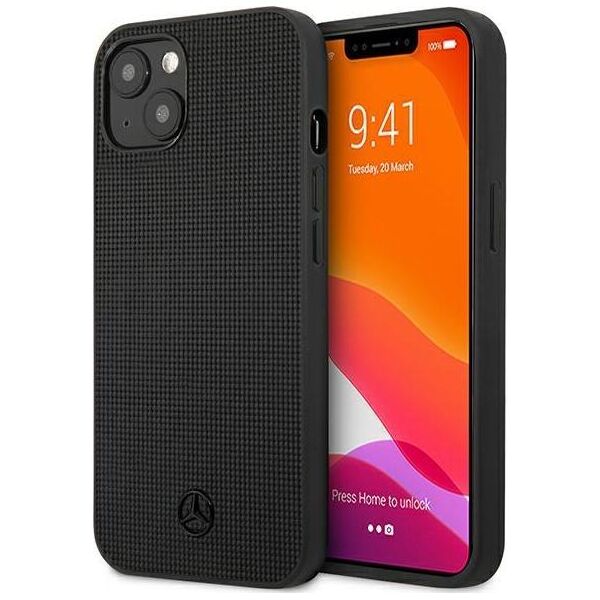 Mercedes Mercedes MEHCP13MMBLBK iPhone 13 6,1" czarny/black hardcase Leather Meshed Metal Logo