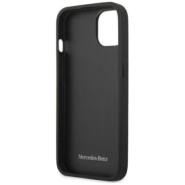 Mercedes Mercedes MEHCP13MMBLBK iPhone 13 6,1" czarny/black hardcase Leather Meshed Metal Logo