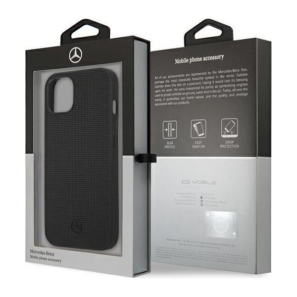 Mercedes Mercedes MEHCP13MMBLBK iPhone 13 6,1" czarny/black hardcase Leather Meshed Metal Logo