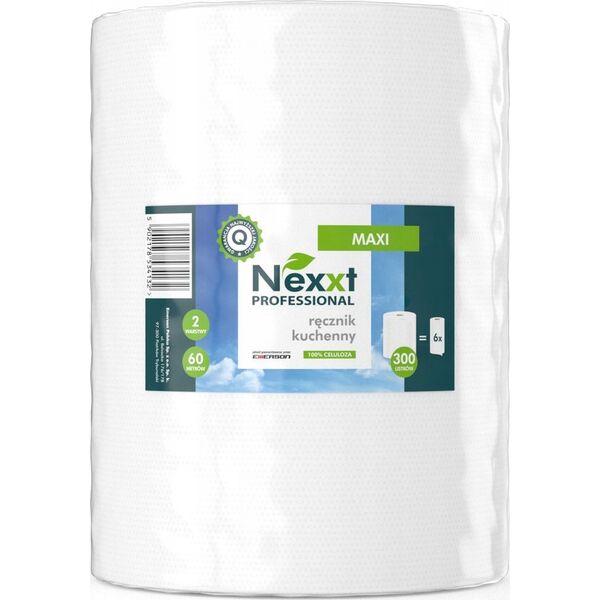 Emerson Ręcznik papierowy dwuwarstwowy celulozowy EMERSON NEXXT MAXI CH-rl60m2wb-ce biały 300 listków 60m