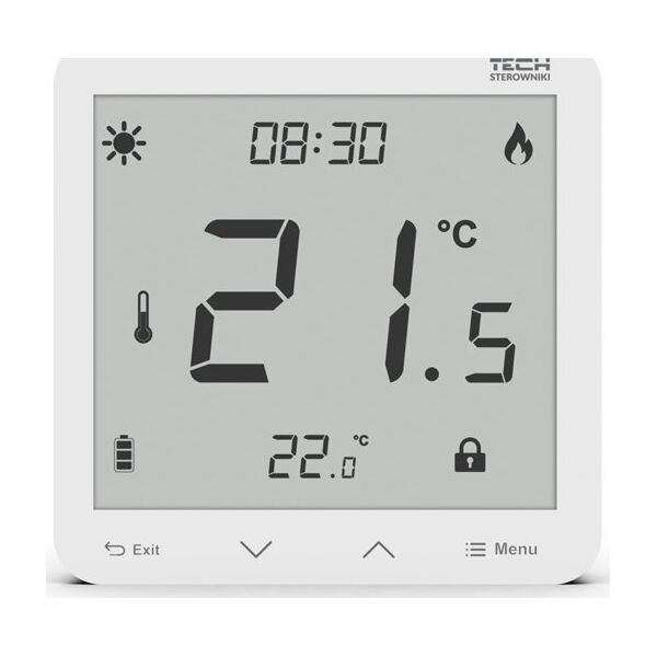 Tech Sterownik ST-297V3 pokojowy dwustanowy podtynkowy (3 mm szkło) biały