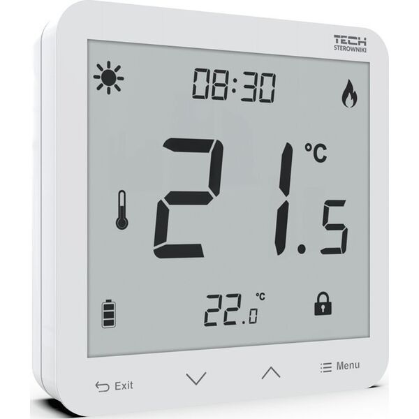 Tech Sterownik ST-297V3 pokojowy dwustanowy podtynkowy (3 mm szkło) biały
