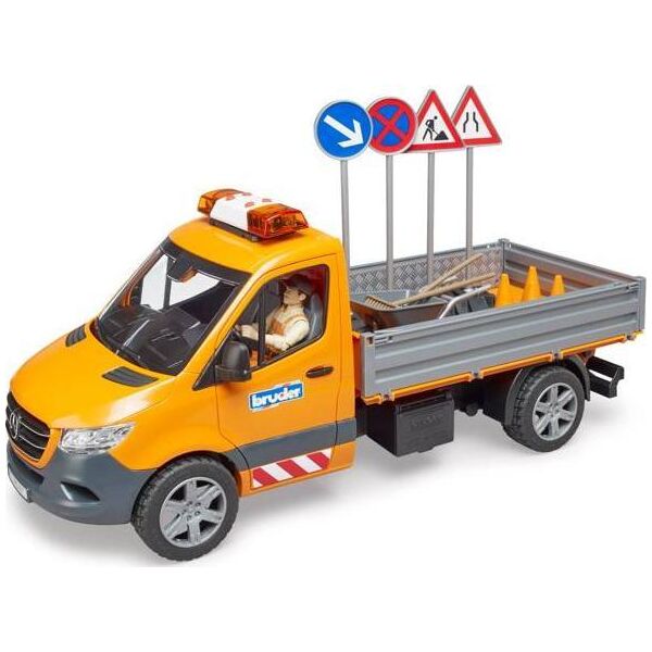 Bruder Bruder MB Sprinter municipal with light & sound module, model vehicle (orange, including driver and accessories)