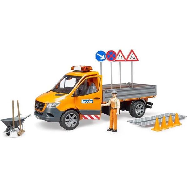 Bruder Bruder MB Sprinter municipal with light & sound module, model vehicle (orange, including driver and accessories)