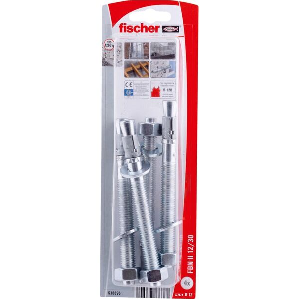 Fischer Metalinis pleistinis ankeris FBN II 12/30 (12x124), 4 vnt.
