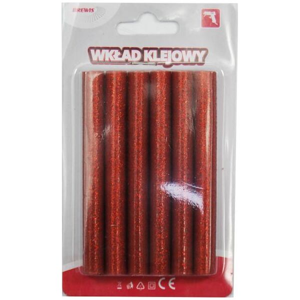 Wkłady klejowe BREWIS Klej do pistoletu 11 mm x 100 mm czerwony 6 szt