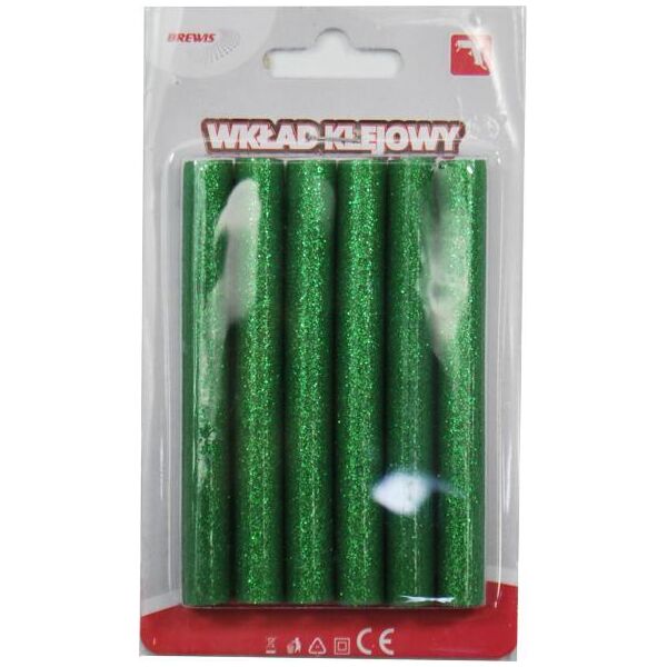 Wkłady klejowe BREWIS Klej do pistoletu 11 mm x 100 mm zielony 6 szt