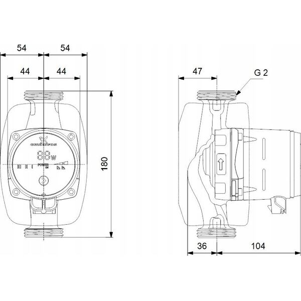 Grundfos Pompa obiegowa Alpha1 32-80 1x230 V