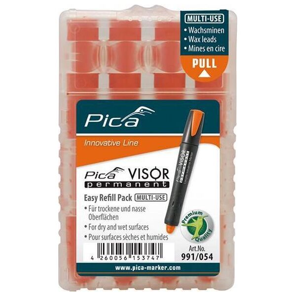 PICA Zest.zapas. wkladow do markera permanen. VISOR, przemyslowego,kolor pomaranczowy Pica