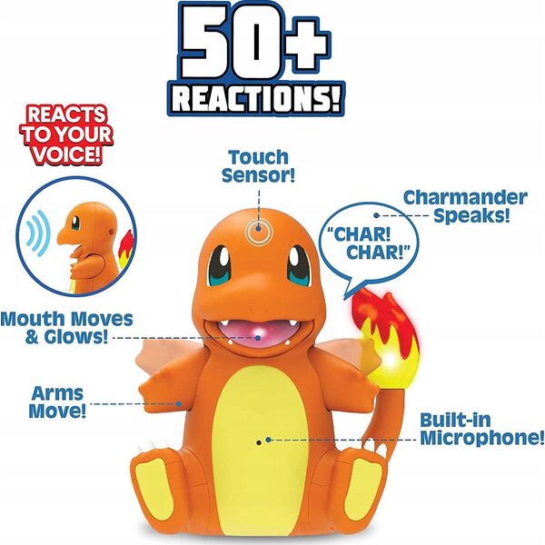 Figurka Jazwares POKEMON CHARMANDER Z DŹWIĘKIEM I ŚWIATŁEM